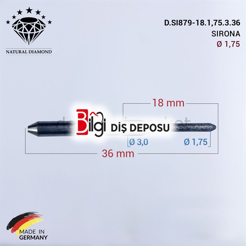 SIRONA Elmas Cad Cam Drill 1,75 mm