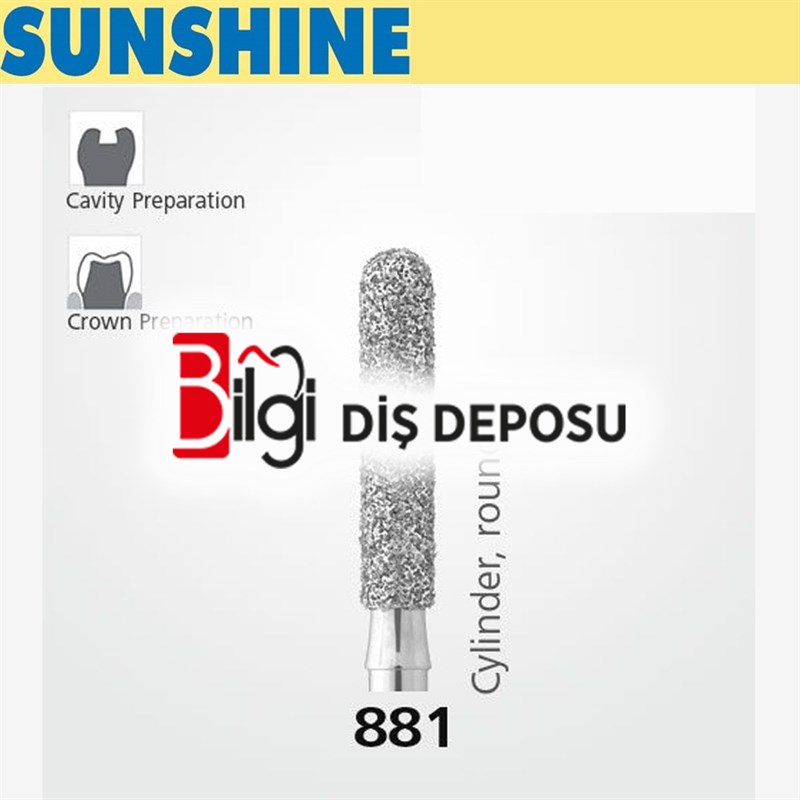 881 Sentetik Elmas Frez - 5 Adet - Silindir