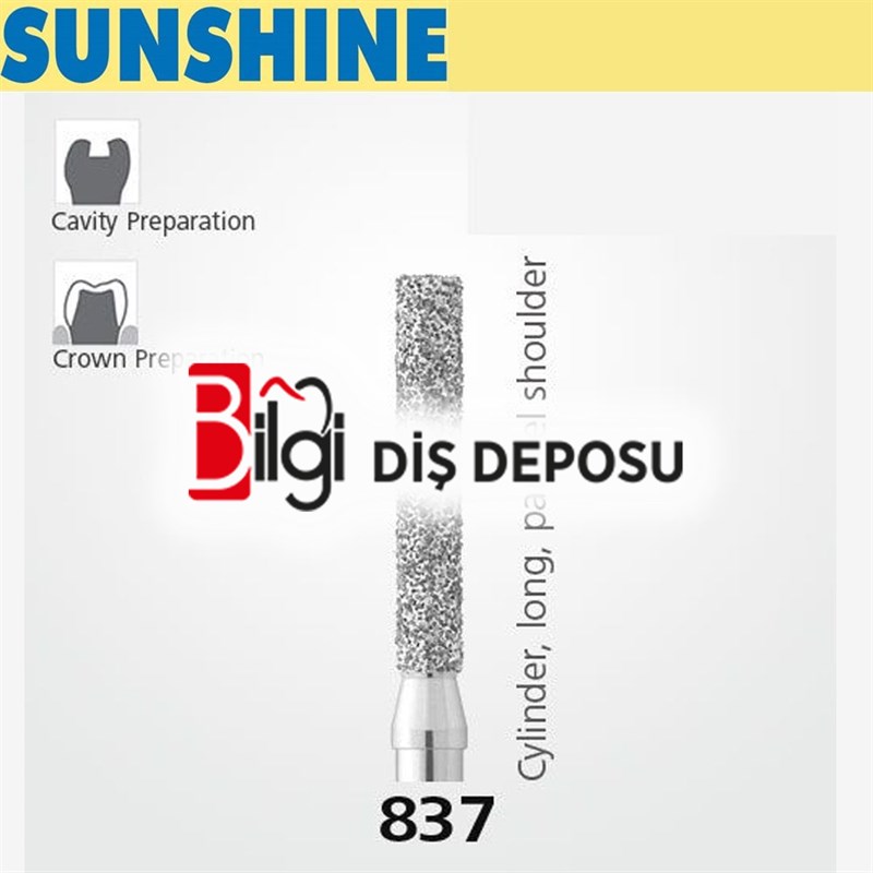 837 Sentetik Elmas Frez - 5 Adet - Silindir