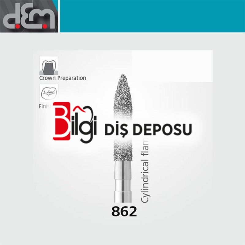 DX Sentetik Elmas Frez - 862 - Alev Uç - 10 Adet