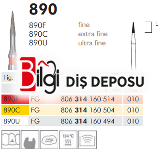 890 Sentetik Elmas Frez - 5 Adet