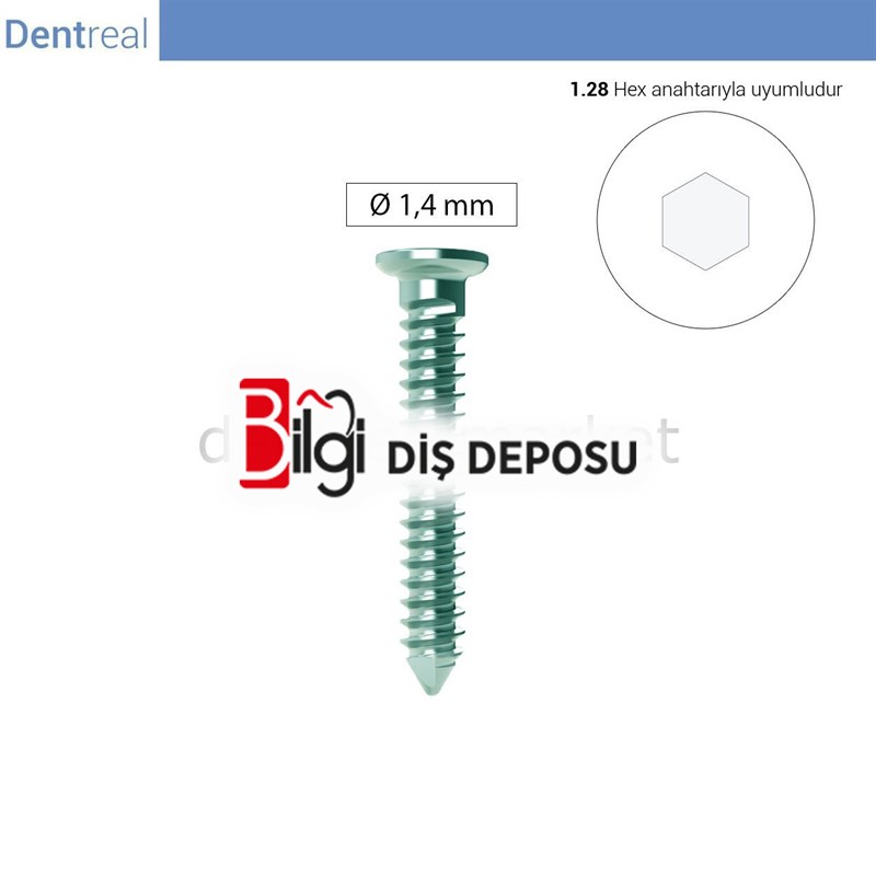 Bonefix GBR Vida Titanyum Kemik Sabitleme Mini Vida Refil - Ø 1,4 mm