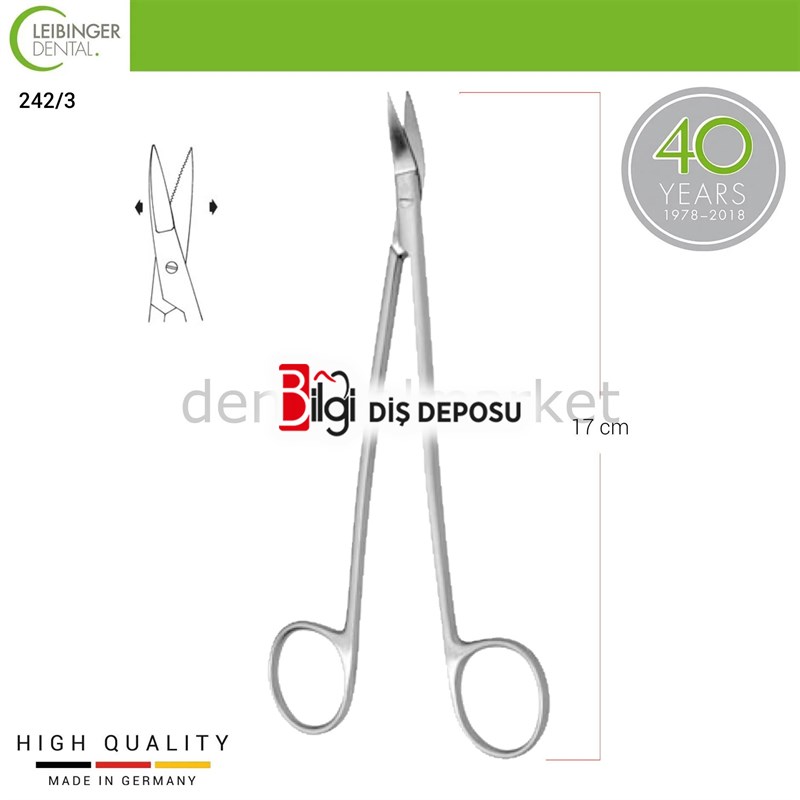 Dean Gum Tırtıklı Cerrahi Makas - 17 cm