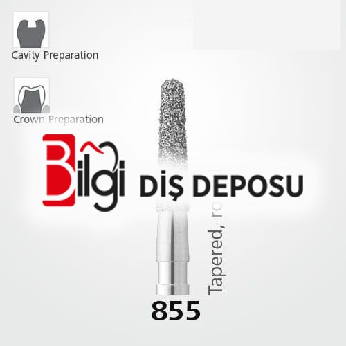 855 Sentetik Elmas Frez - 5 Adet - Konik