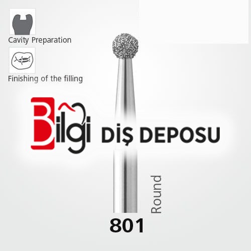 801 Sentetik Elmas Frez - 5 Adet - Rond