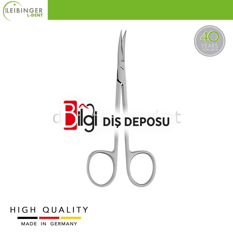 Iris Cerrahi Makas - Paslanmaz Çelik - Eğri - 11,5 cm