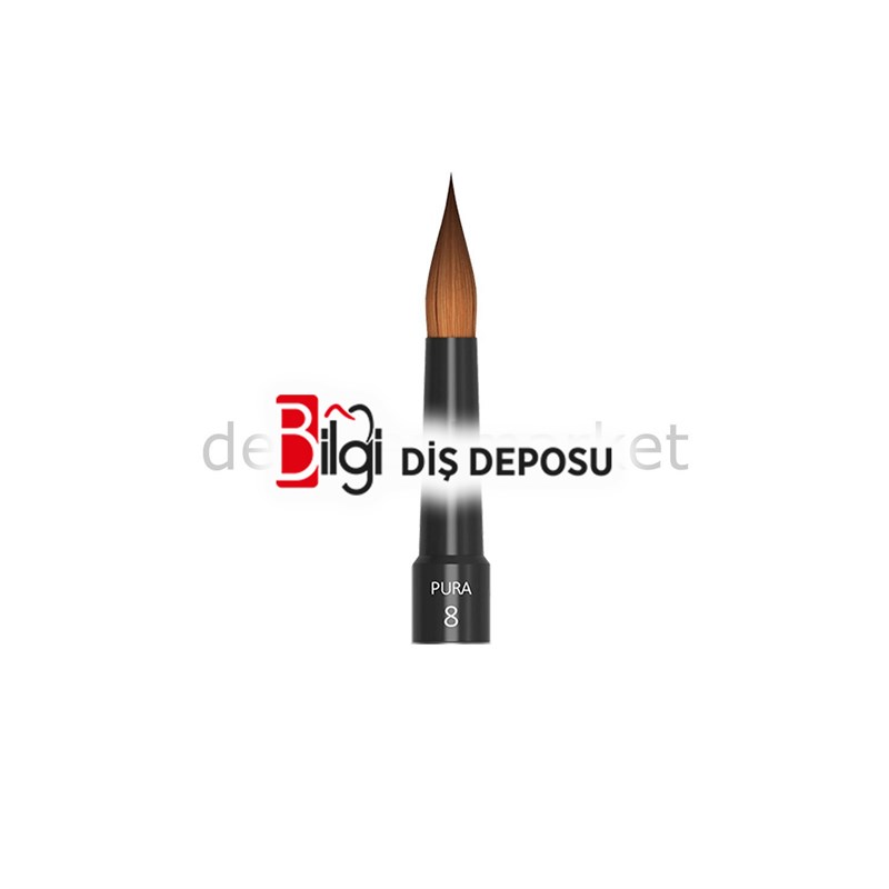 PuraBrush Ceramic Brush - Kolinsky Fiber Fırça Ucu No:8 2'lik Paket