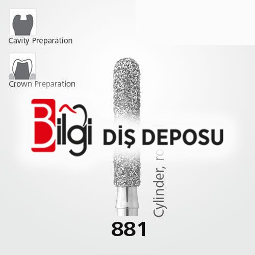 881  Sentetik Elmas Frez - 5 Adet - Silindir