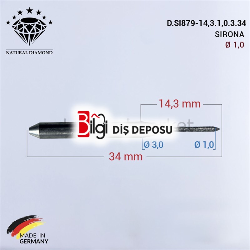 SIRONA Elmas Cad Cam Drill 1,0 mm