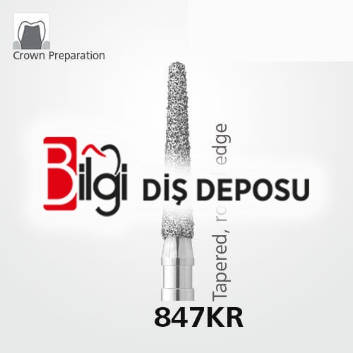 847KR Sentetik Elmas Frez - 5 Adet - Konik