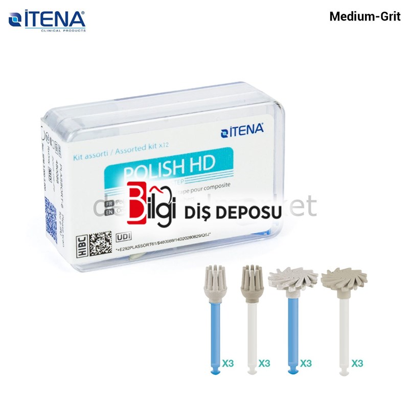 Polish HD Asorti Polishers/Medium-Grit Kompozit Cila Seti - 12 Adet