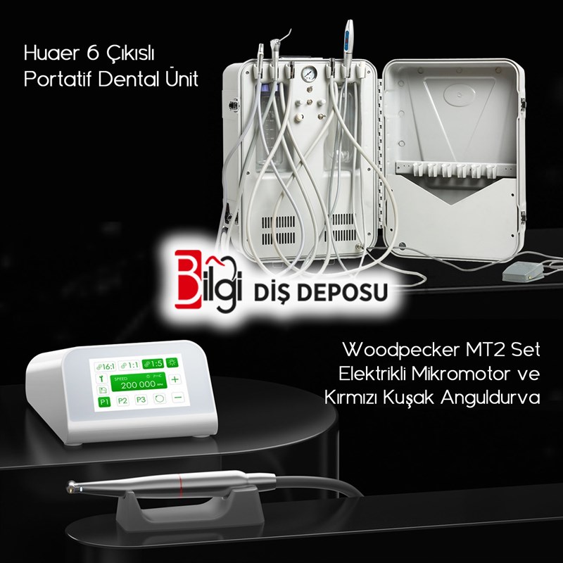 Portatif Mobil Dental Ünit ve Elektrikli Motor & Kırmızı Kuşak Anguldurva