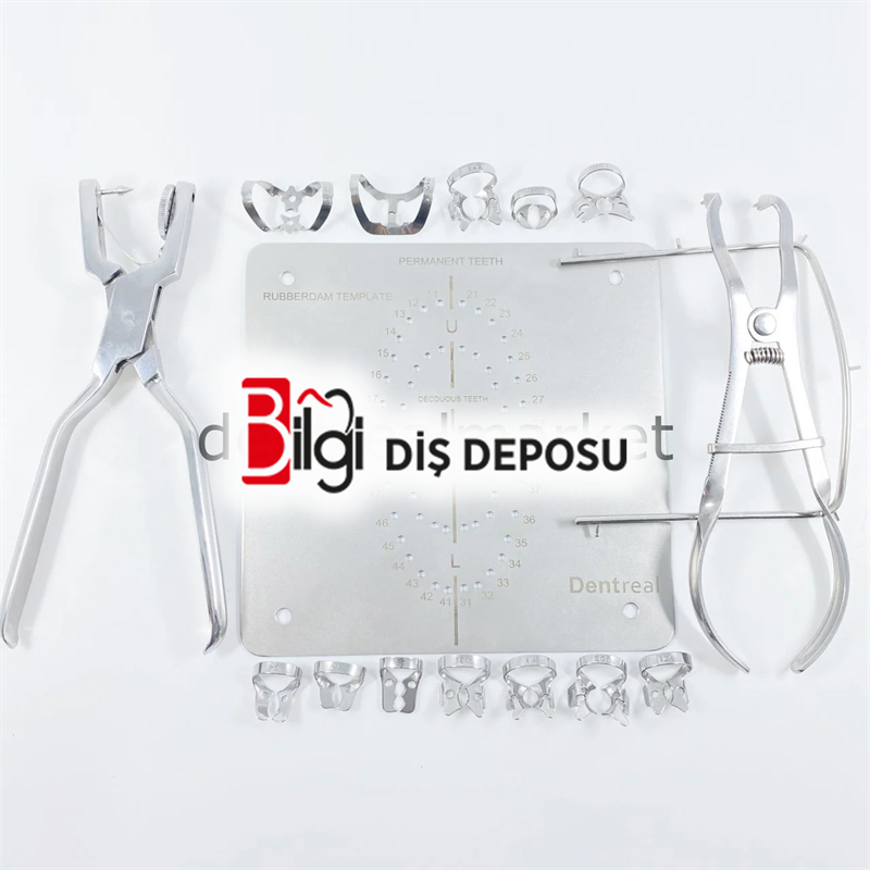 Drm Rubberdam Klemp ve Alet Seti + Rubberdam Şablonu