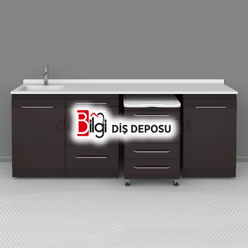 Mobil Kabinli Klinik Tezgah - Corian Tezgah AZ01