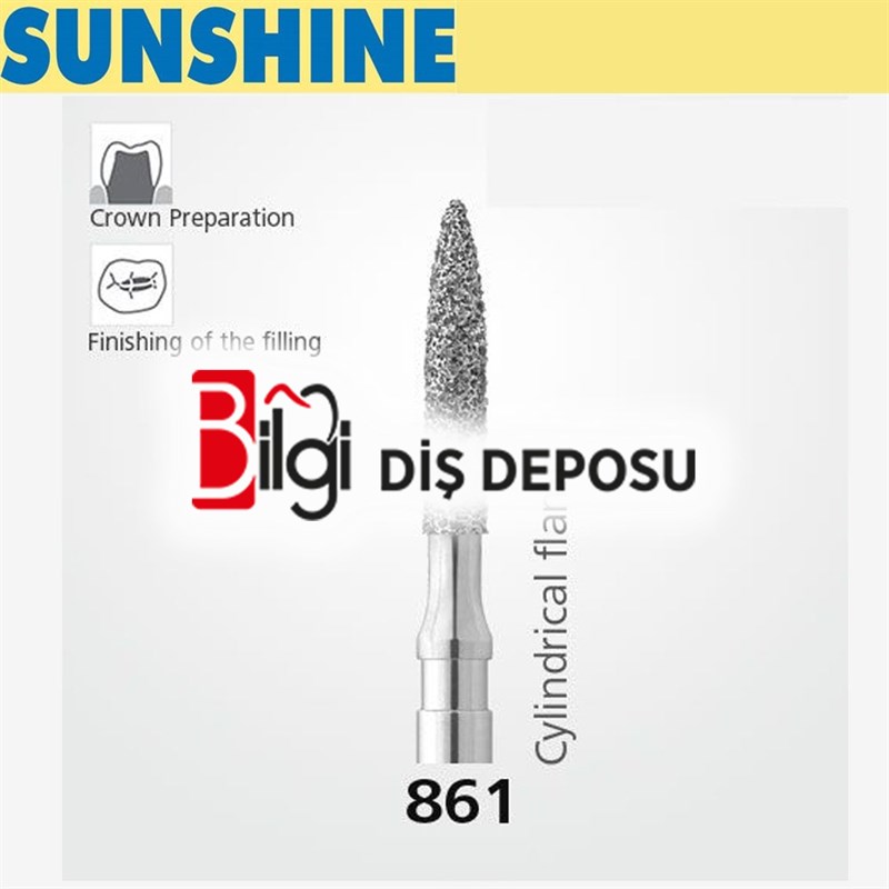 861 Sentetik Elmas Frez - 5 Adet - Alev Uç